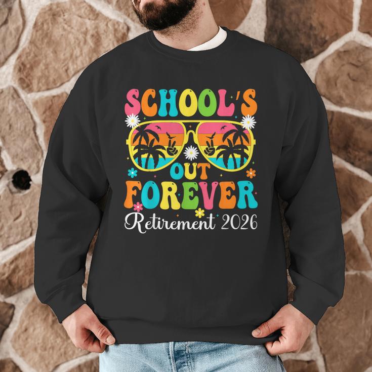 School's Out Forever Retirement 2026 Retro Retired Teacher Men Graphic Sweatshirt, novelty gifts, funny gifts
