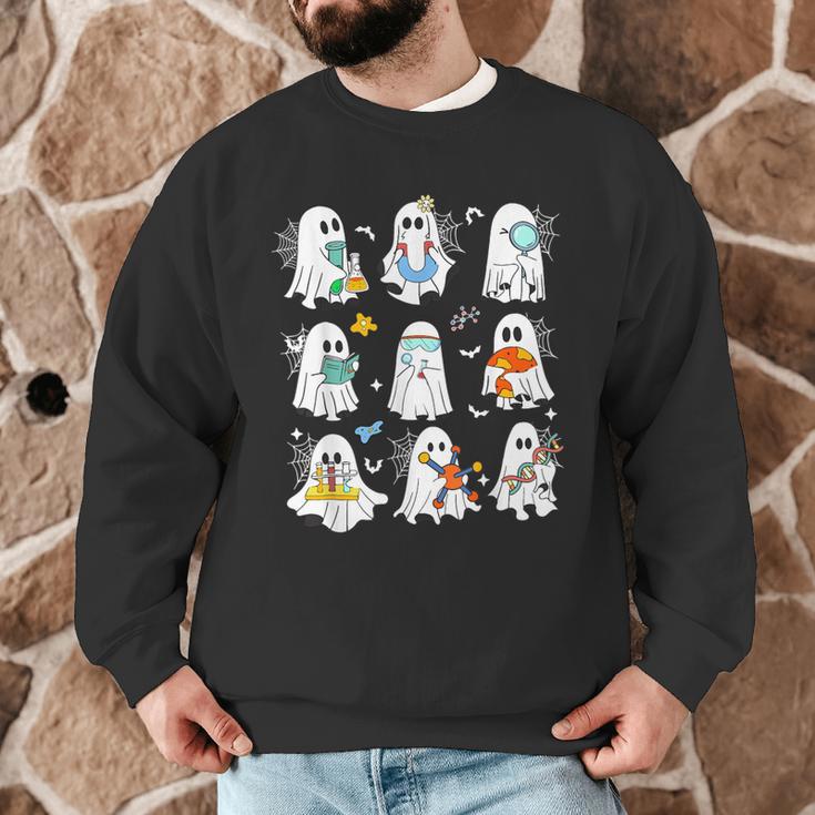 Science Teacher Ghost Laboratory Halloween Teacher Men Graphic Sweatshirt, novelty gifts, funny gifts