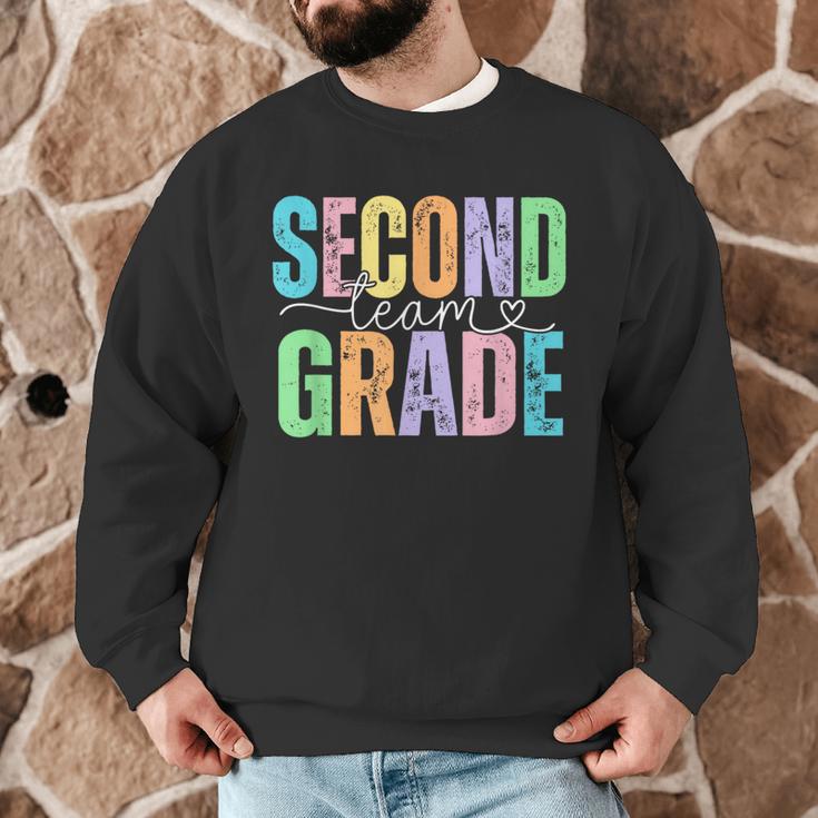 Second Grade Team Heart Teacher Student Back To School Girls Men Graphic Sweatshirt, novelty gifts, funny gifts