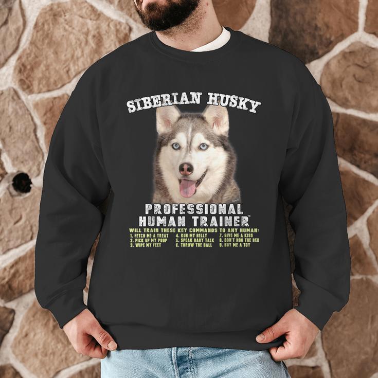 Siberian Husky Professional Human Trainer Men Graphic Sweatshirt, novelty gifts, funny gifts