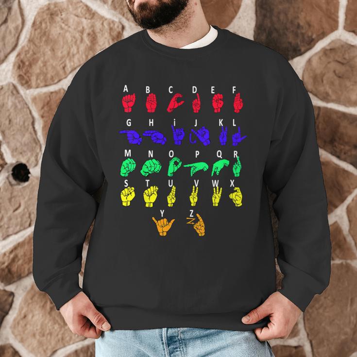 Sign Language Alphabet For ASL Interpreter Deaf Teacher Stud For Men Women Girls Kids Men Graphic Sweatshirt, novelty gifts, funny gifts