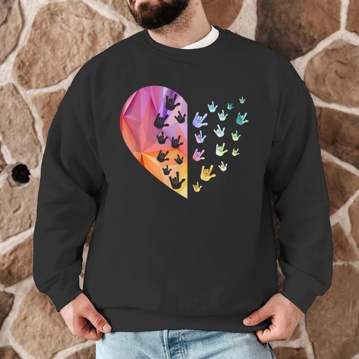 Sign Language Heart ASL For Deaf Teacher Men Graphic Sweatshirt, novelty gifts, funny gifts Sign Language Heart ASL For Deaf Teacher Men Graphic Sweatshirt, novelty gifts, funny gifts