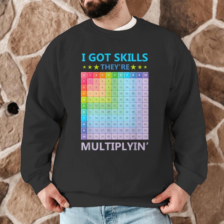 I Got Skills They'Re Multiplying Math Teacher Students Men Graphic Sweatshirt, novelty gifts, funny gifts