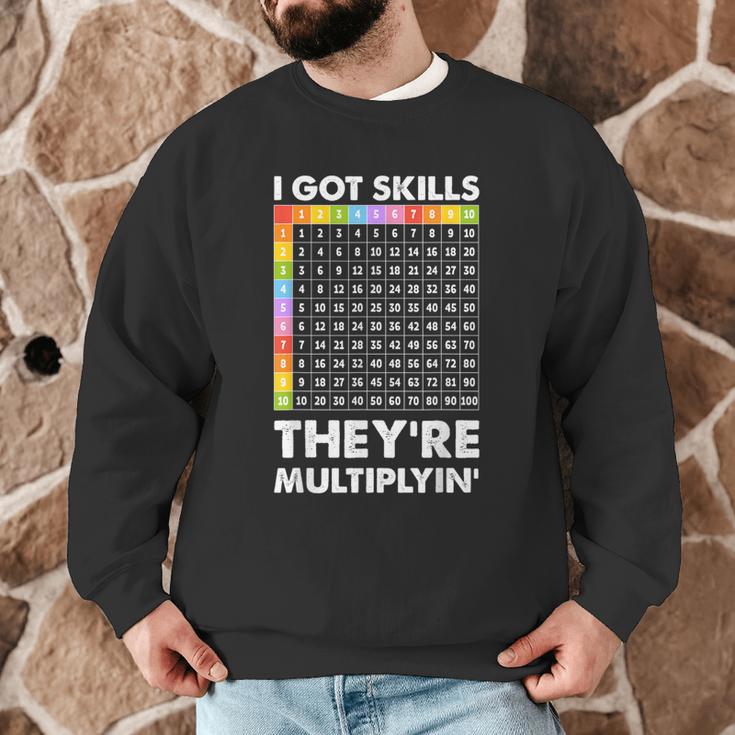 I Got Skills They'Re Multiplying Nerd Math Teacher Men Graphic Sweatshirt, novelty gifts, funny gifts