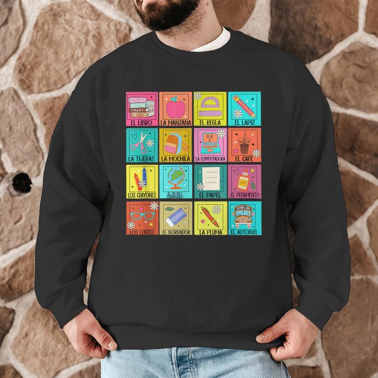 Spanish Teacher Back To School Maestra Dual Language Crew Men Graphic Sweatshirt, novelty gifts, funny gifts Spanish Teacher Back To School Maestra Dual Language Crew Men Graphic Sweatshirt, novelty gifts, funny gifts