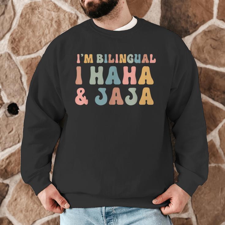 Spanish Teacher Groovy I'm Bilingual I Haha And Jaja Men Graphic Sweatshirt, novelty gifts, funny gifts Spanish Teacher Groovy I'm Bilingual I Haha And Jaja Men Graphic Sweatshirt, novelty gifts, funny gifts