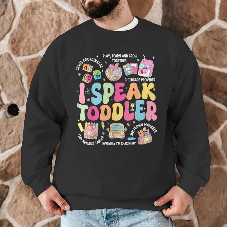 I Speak Toddler Back To School Teacher Men Graphic Sweatshirt, novelty gifts, funny gifts