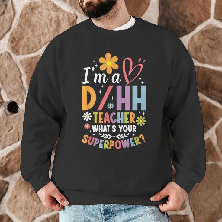 Special Education ASL Teacher Superpower DHH Teacher Men Graphic Sweatshirt, novelty gifts, funny gifts Special Education ASL Teacher Superpower DHH Teacher Men Graphic Sweatshirt, novelty gifts, funny gifts