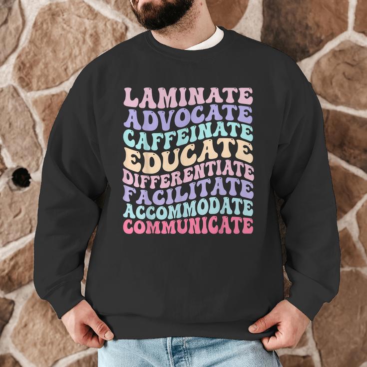 Sped Caffeinate Advocate Laminate Educate Teacher Men Graphic Sweatshirt, novelty gifts, funny gifts