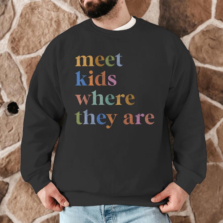 SPED Teacher SLP Meet Kids Where They Are Special Education Men Graphic Sweatshirt, novelty gifts, funny gifts SPED Teacher SLP Meet Kids Where They Are Special Education Men Graphic Sweatshirt, novelty gifts, funny gifts
