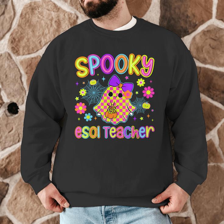 Spooky ESOL Teacher Halloween ESOL Teaching Coquette Men Graphic Sweatshirt, novelty gifts, funny gifts Spooky ESOL Teacher Halloween ESOL Teaching Coquette Men Graphic Sweatshirt, novelty gifts, funny gifts