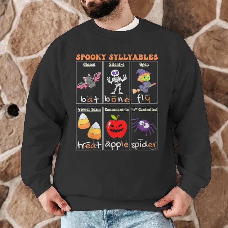 Spooky Syllables Halloween Teacher Student Education Men Graphic Sweatshirt, novelty gifts, funny gifts Spooky Syllables Halloween Teacher Student Education Men Graphic Sweatshirt, novelty gifts, funny gifts