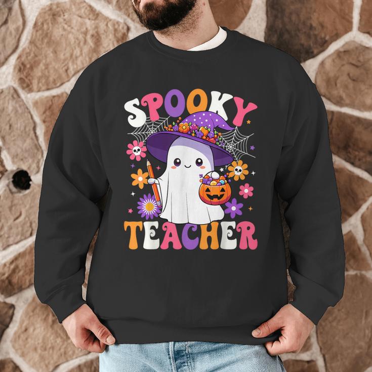 Spooky Teacher Halloween Cute Halloween Teacher Ghost Men Graphic Sweatshirt, novelty gifts, funny gifts