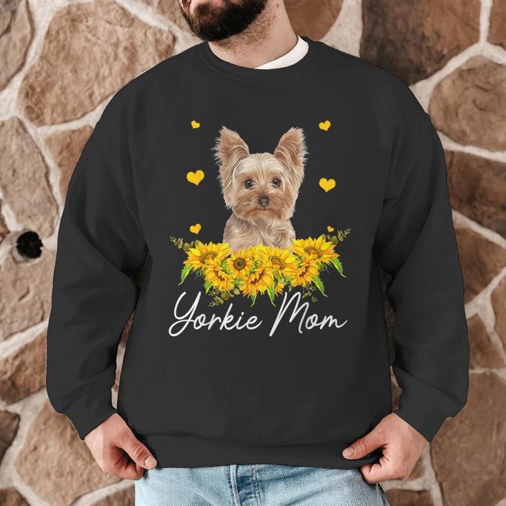 Sunflower Yorkie Mom Dog Lover Men Graphic Sweatshirt, novelty gifts, funny gifts