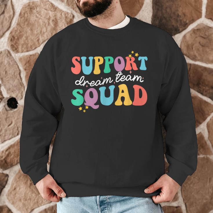 Support Dream Services Team Groovy Teacher Support Squad Men Graphic Sweatshirt, novelty gifts, funny gifts