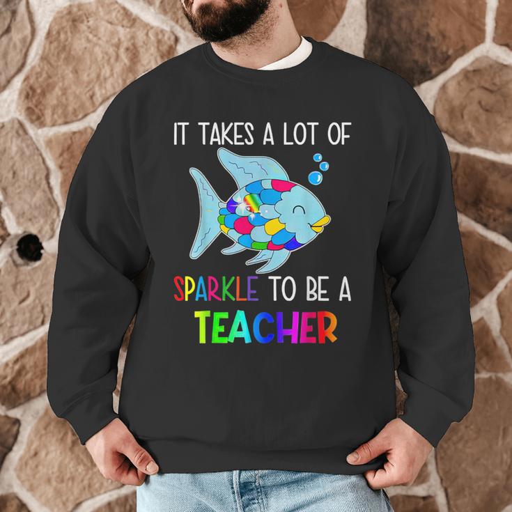 It Takes A Lot Of Sparkle To Be A Teacher Rainbow Fish For Men Women Men Graphic Sweatshirt, novelty gifts, funny gifts