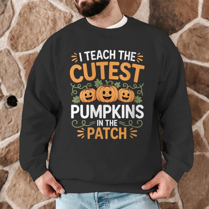 I Teach The Cutest Pumpkins In The Patch Halloween Teacher Men Graphic Sweatshirt, novelty gifts, funny gifts