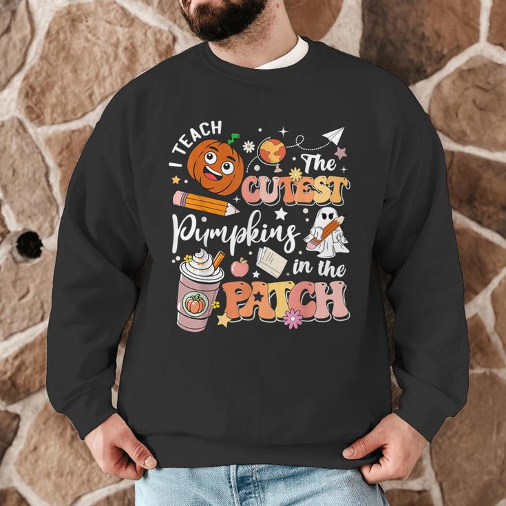 I Teach The Cutest Pumpkins In The Patch Halloween Teacher Men Graphic Sweatshirt, novelty gifts, funny gifts