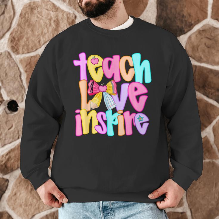 Teach Love Inspire Preppy Back To School Teacher Women Men Graphic Sweatshirt, novelty gifts, funny gifts Teach Love Inspire Preppy Back To School Teacher Women Men Graphic Sweatshirt, novelty gifts, funny gifts