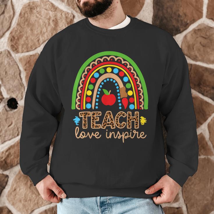 Teach Love Inspire Rainbow Leopard Cheetah Print Teacher Men Graphic Sweatshirt, novelty gifts, funny gifts Teach Love Inspire Rainbow Leopard Cheetah Print Teacher Men Graphic Sweatshirt, novelty gifts, funny gifts