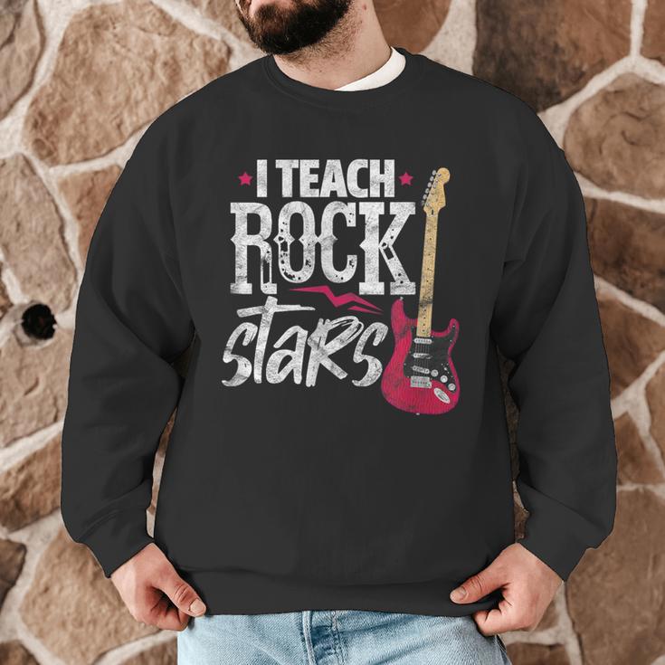 I Teach Rock Stars Music Teacher Guitar Player Men Graphic Sweatshirt, novelty gifts, funny gifts