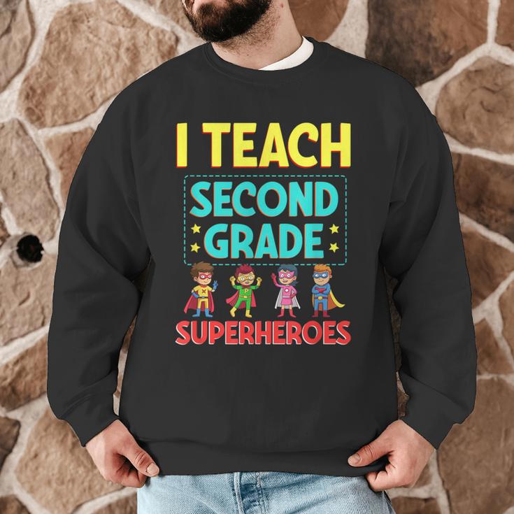 I Teach Second Grade Superheroes Teacher Superhero Men Graphic Sweatshirt, novelty gifts, funny gifts