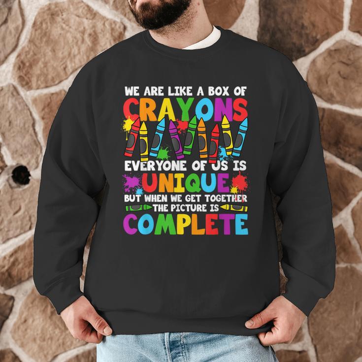 Teacher We Are Like A Box Of Crayons Back To School Men Graphic Sweatshirt, novelty gifts, funny gifts Teacher We Are Like A Box Of Crayons Back To School Men Graphic Sweatshirt, novelty gifts, funny gifts
