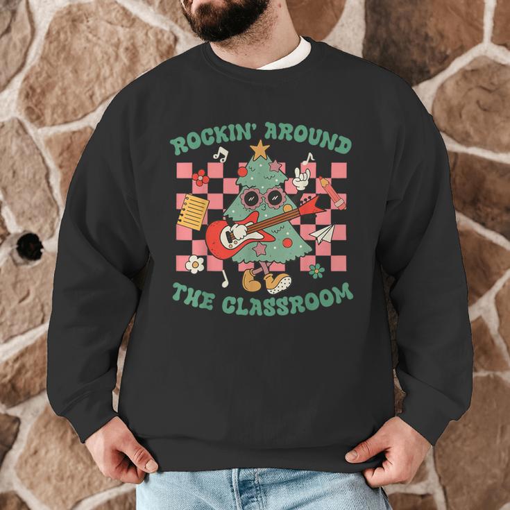 Teacher Christmas Rockin' Around The Classroom Men Women Kids Men Graphic Sweatshirt, novelty gifts, funny gifts