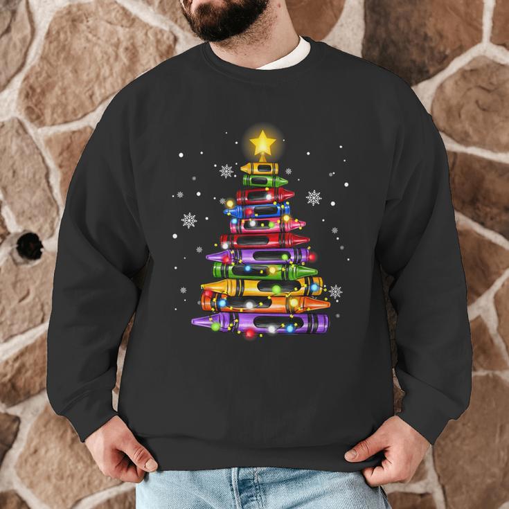 Teacher Crayon Christmas Tree Lights Student School Xmas Men Graphic Sweatshirt, novelty gifts, funny gifts Teacher Crayon Christmas Tree Lights Student School Xmas Men Graphic Sweatshirt, novelty gifts, funny gifts