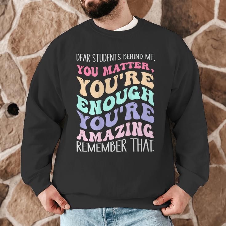 Teacher Dear Students Behind Me 1st Day Of School On Back Men Graphic Sweatshirt, novelty gifts, funny gifts Teacher Dear Students Behind Me 1st Day Of School On Back Men Graphic Sweatshirt, novelty gifts, funny gifts