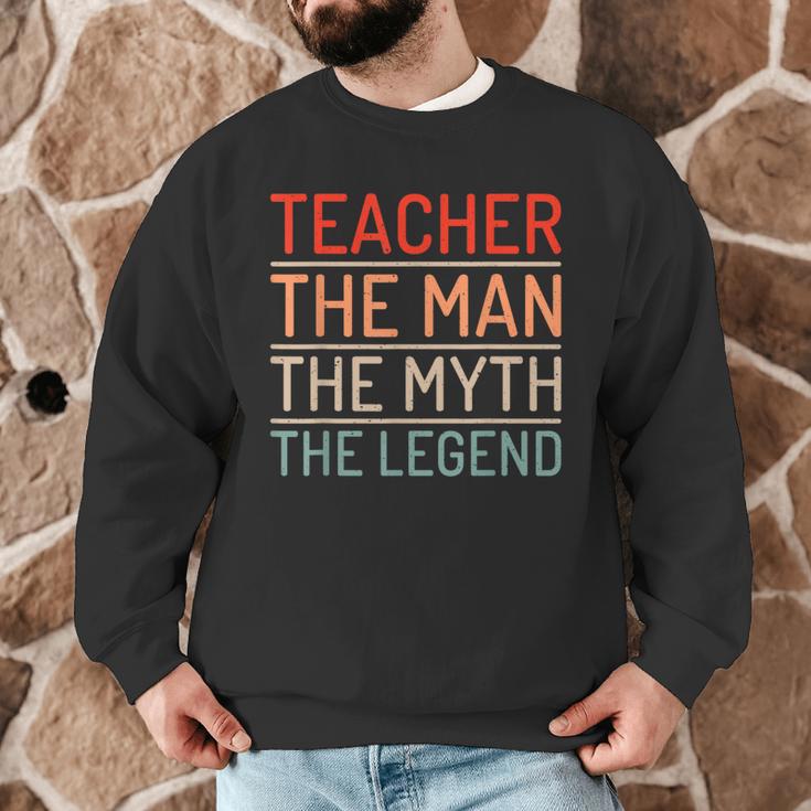 Teacher The Man The Myth The Legend School Holiday Teacher Men Graphic Sweatshirt, novelty gifts, funny gifts