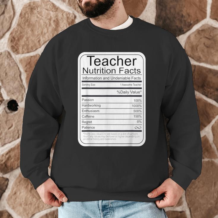 Teacher Nutrition Facts Teachers Nutritional Fact Men Graphic Sweatshirt, novelty gifts, funny gifts