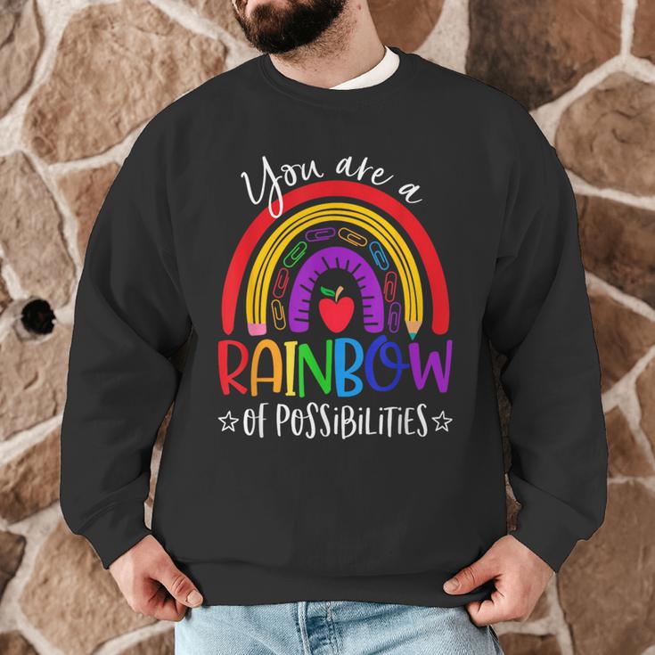 Teacher You Are a Rainbow Of Possibilities Funny Men Graphic Sweatshirt, novelty gifts, funny gifts Teacher You Are a Rainbow Of Possibilities Funny Men Graphic Sweatshirt, novelty gifts, funny gifts