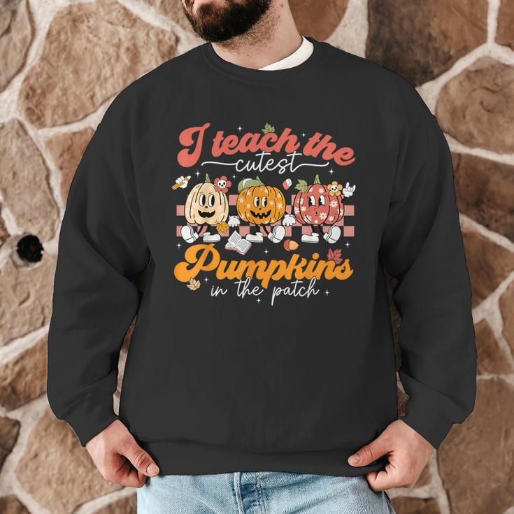 Teacher I Teach The Cutest Pumpkins In The Patch Fall Autumn Men Graphic Sweatshirt, novelty gifts, funny gifts