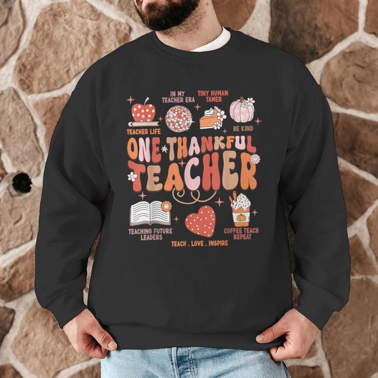 Teacher Thanksgiving Shirt Women One Thankful Teacher Fall Men Graphic Sweatshirt, novelty gifts, funny gifts