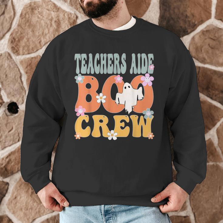 Teachers Aide Boo Crew Ghost Groovy Halloween For Women Men Graphic Sweatshirt, novelty gifts, funny gifts Teachers Aide Boo Crew Ghost Groovy Halloween For Women Men Graphic Sweatshirt, novelty gifts, funny gifts