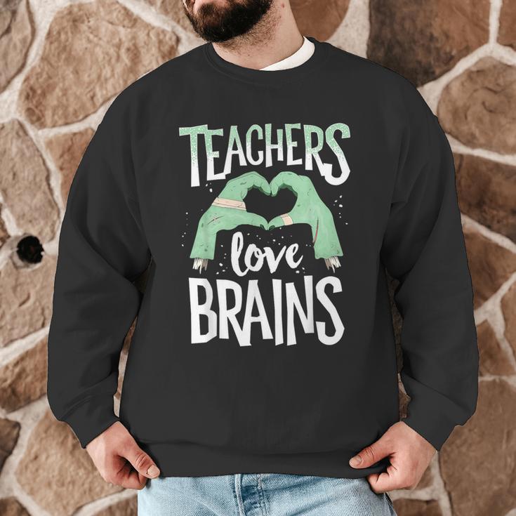 Teachers Love Brains Halloween Costume Trick Treat Zombie Men Graphic Sweatshirt, novelty gifts, funny gifts Teachers Love Brains Halloween Costume Trick Treat Zombie Men Graphic Sweatshirt, novelty gifts, funny gifts