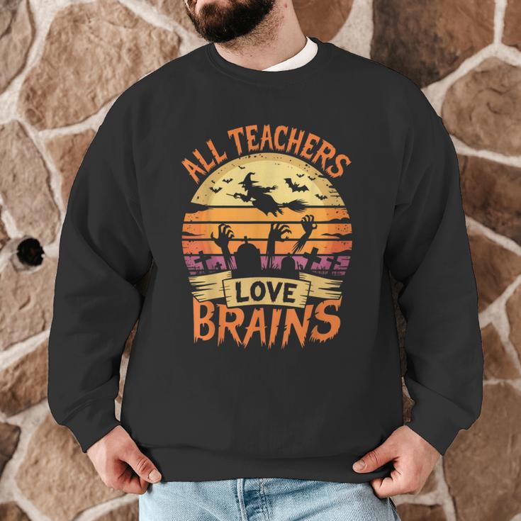 All Teachers Love Brains Halloween Teacher Men Graphic Sweatshirt, novelty gifts, funny gifts