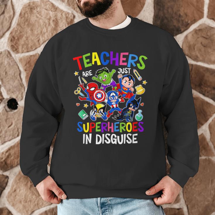 Teachers Are Superheroes Back To School Men Graphic Sweatshirt, novelty gifts, funny gifts