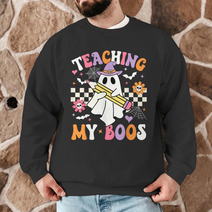 Teaching My Boos Ghost Teacher Cute Groovy Halloween Teacher Men Graphic Sweatshirt, novelty gifts, funny gifts Teaching My Boos Ghost Teacher Cute Groovy Halloween Teacher Men Graphic Sweatshirt, novelty gifts, funny gifts