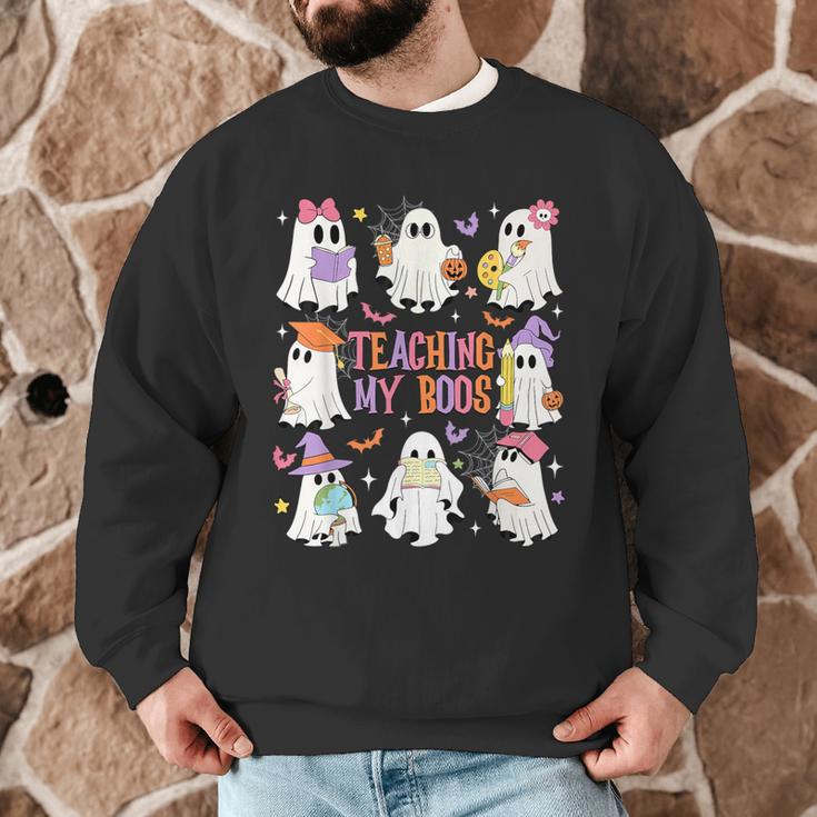 Teaching My Boos Teacher Cute Ghost Groovy Teacher Halloween Men Graphic Sweatshirt, novelty gifts, funny gifts Teaching My Boos Teacher Cute Ghost Groovy Teacher Halloween Men Graphic Sweatshirt, novelty gifts, funny gifts
