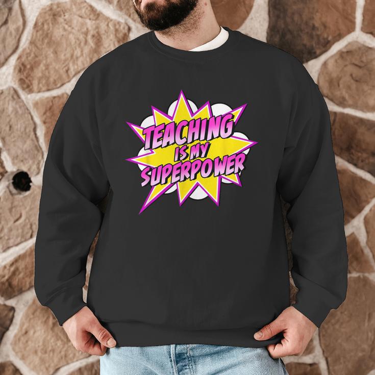 Teaching Is My Superpower Retro Comic Super Teacher Men Graphic Sweatshirt, novelty gifts, funny gifts Teaching Is My Superpower Retro Comic Super Teacher Men Graphic Sweatshirt, novelty gifts, funny gifts