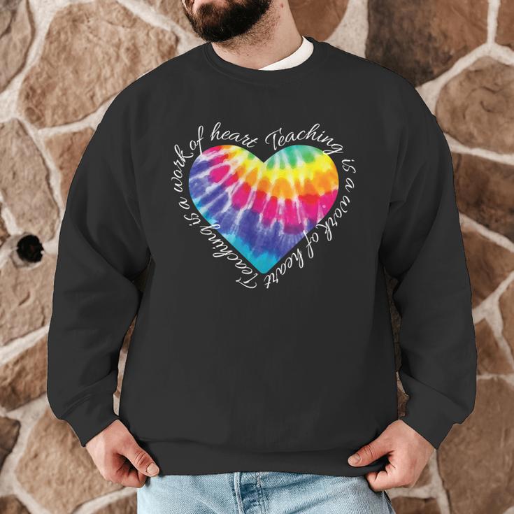 Teaching Is a Work Of Heart Tie Dye Hippie For Teacher For Men Women Girls Kids Men Graphic Sweatshirt, novelty gifts, funny gifts