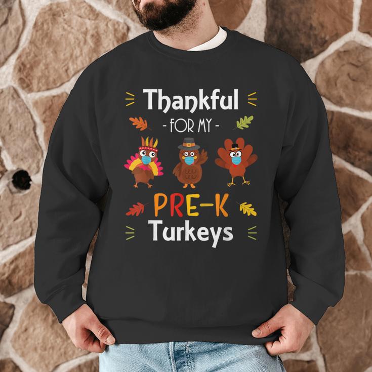 Thankful For My Prek Turkeys In Masks Thanksgiving Teacher For Men Women Men Graphic Sweatshirt, novelty gifts, funny gifts Thankful For My Prek Turkeys In Masks Thanksgiving Teacher For Men Women Men Graphic Sweatshirt, novelty gifts, funny gifts