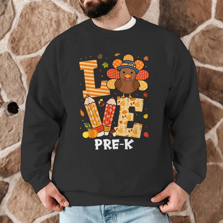 Thanksgiving Love Pre-K Teacher Turkey Autumn Fall For Men Women Girls Kids Men Graphic Sweatshirt, novelty gifts, funny gifts