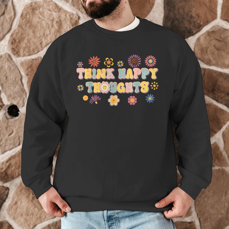 Think Happy Thoughts Teens Spring Positive Message Teachers For Men Women Girls Kids Men Graphic Sweatshirt, novelty gifts, funny gifts Think Happy Thoughts Teens Spring Positive Message Teachers For Men Women Girls Kids Men Graphic Sweatshirt, novelty gifts, funny gifts