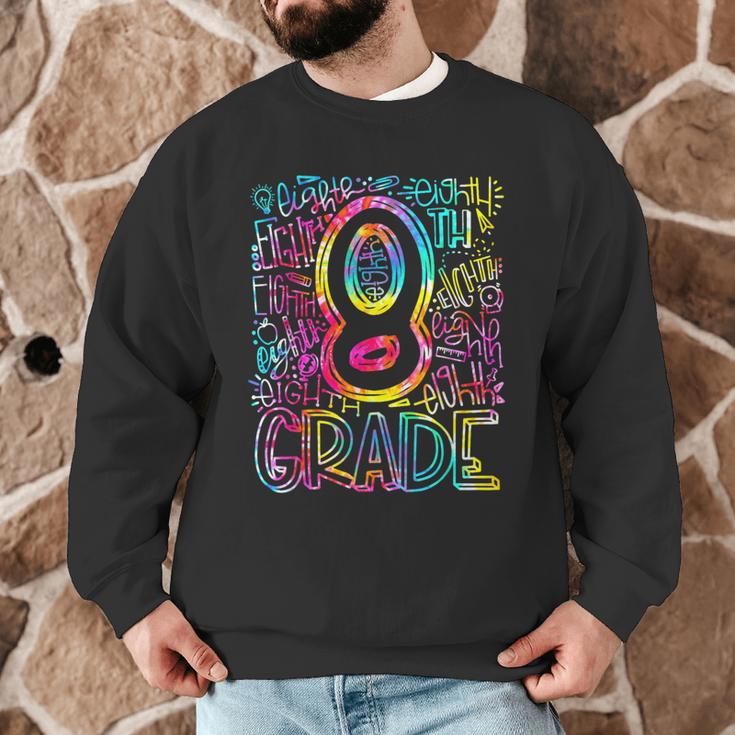 Tie Dye 8th Grade Typography Team Eighth Grade Teacher Men Graphic Sweatshirt, novelty gifts, funny gifts