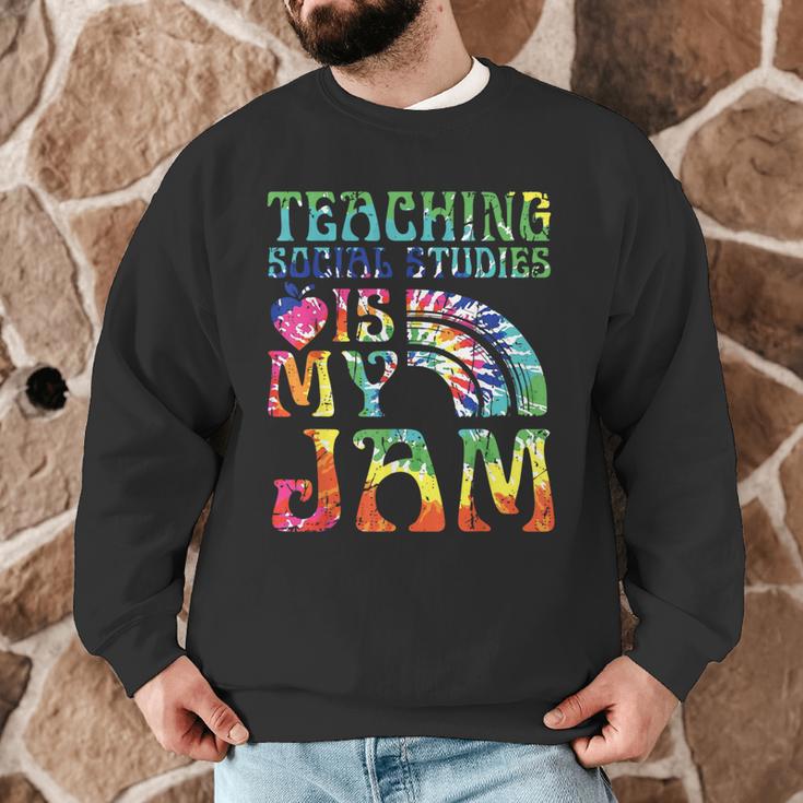 Tie Dye Teaching Social Studies Is My Jam Sunglasses Teacher Men Graphic Sweatshirt, novelty gifts, funny gifts