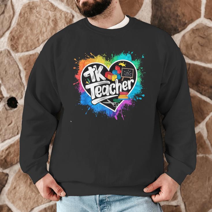 TK Teacher Transitional Kindergarten Heart Back To School Men Graphic Sweatshirt, novelty gifts, funny gifts