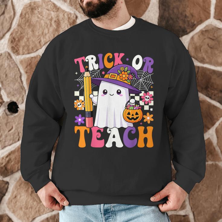 Trick Or Teach Teacher Pencil Ghost Halloween Teacher Men Graphic Sweatshirt, novelty gifts, funny gifts Trick Or Teach Teacher Pencil Ghost Halloween Teacher Men Graphic Sweatshirt, novelty gifts, funny gifts